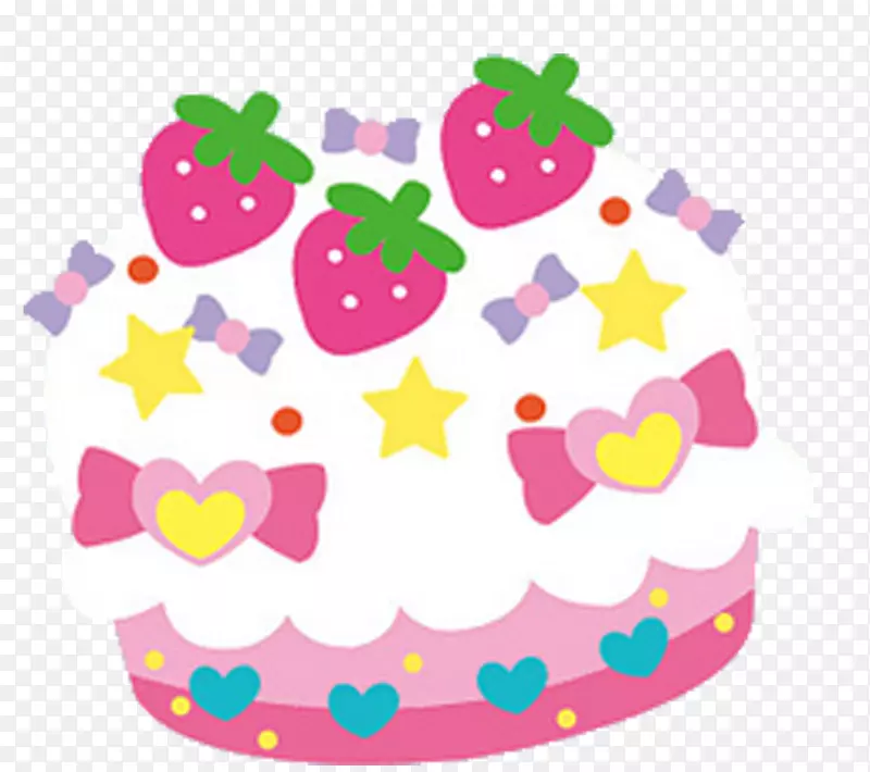 草莓奶油蛋糕夹艺术-可爱的蛋糕