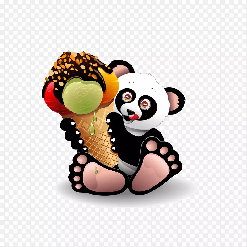 雪糕圆锥形大熊猫冰淇淋-熊猫冰淇淋