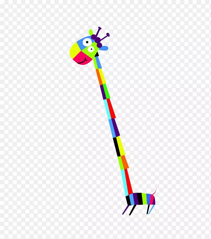 长颈鹿卡通动物插图彩色长颈鹿