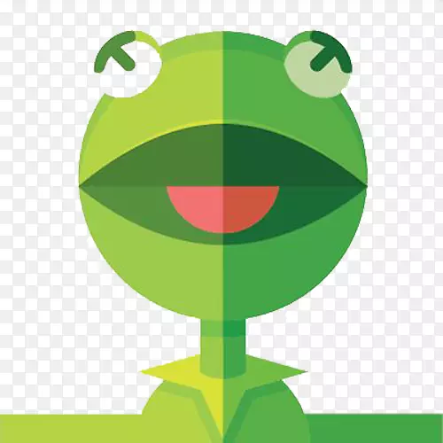 克米特青蛙土坯插图-绿色青蛙
