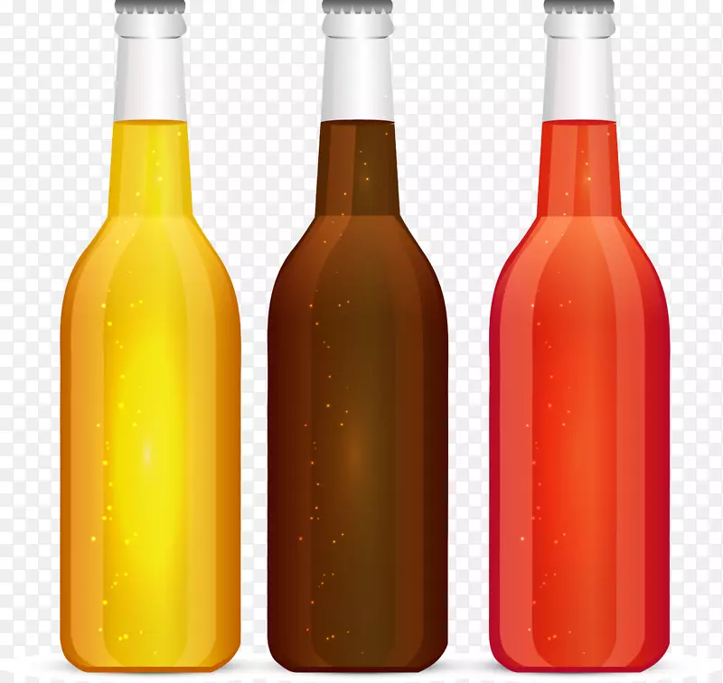 软饮料鸡尾酒果汁瓶-3瓶彩色鸡尾酒