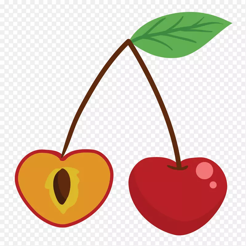 樱桃卡通水果苹果剪辑艺术卡通樱桃
