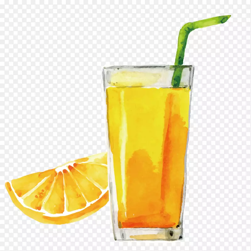 橙汁哈维沃班格鸡尾酒模糊肚脐手涂橙汁