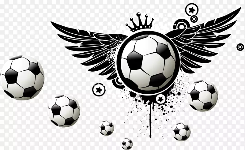 美式足球插画-足球翅膀