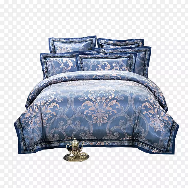 床上用品床单毯锦缎蓝被褥