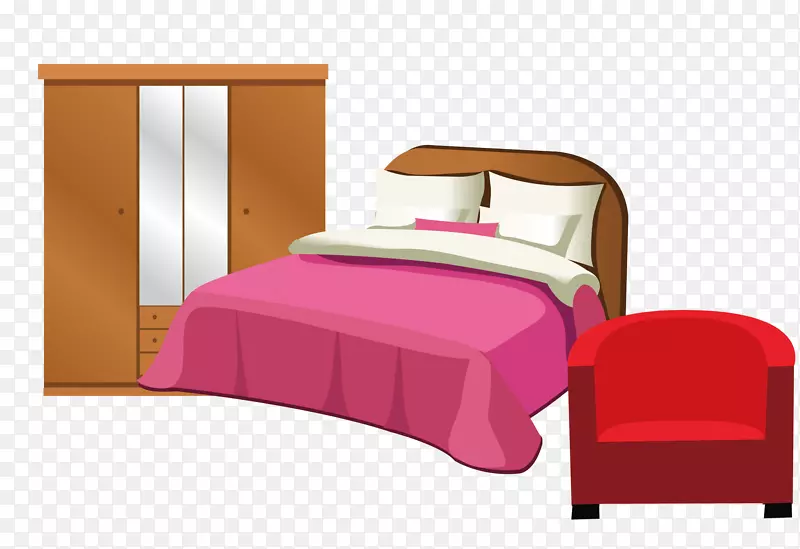 床框床单床垫Garderob-衣柜和床