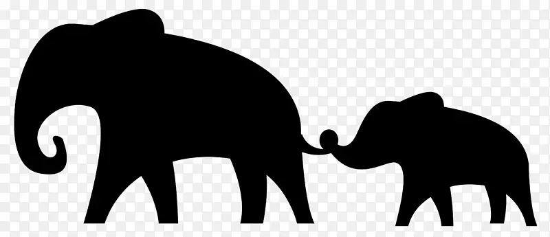 非洲象剪影剪贴画-大象剪影