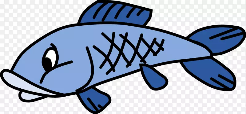 卡通鱼类剪贴画.蓝色鱼类