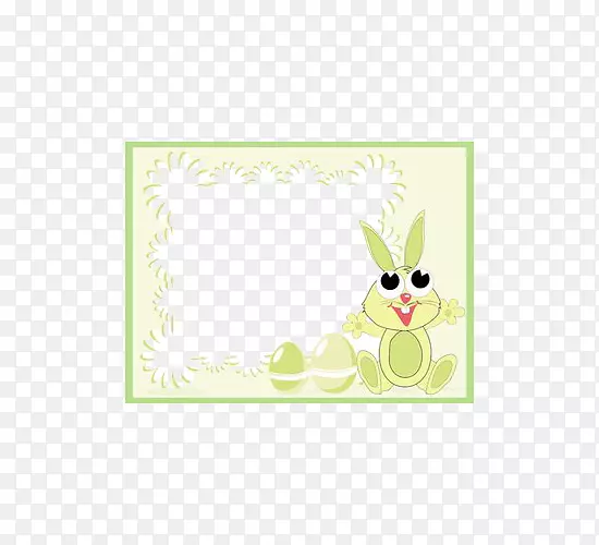 复活节兔子纸制卡通插图-复活节节能设计