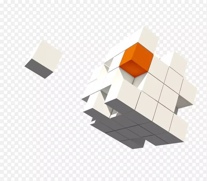 立方体下载图标-白色浮动立方体