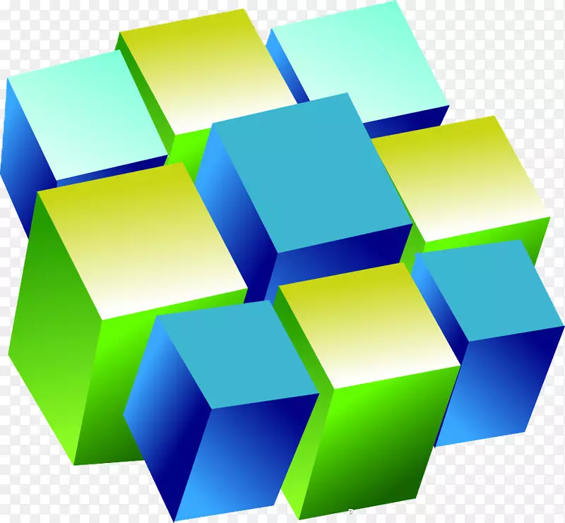 平面设计规则立方体-彩色立方体图形