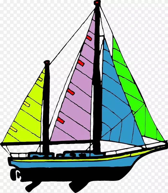 帆船卡通色帆船