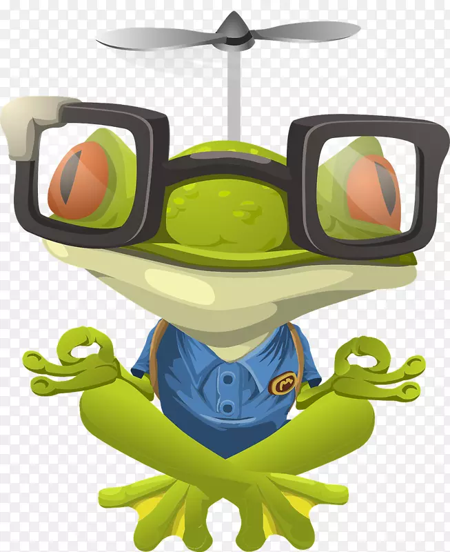 青蛙瑜伽剪贴画-卡通青蛙