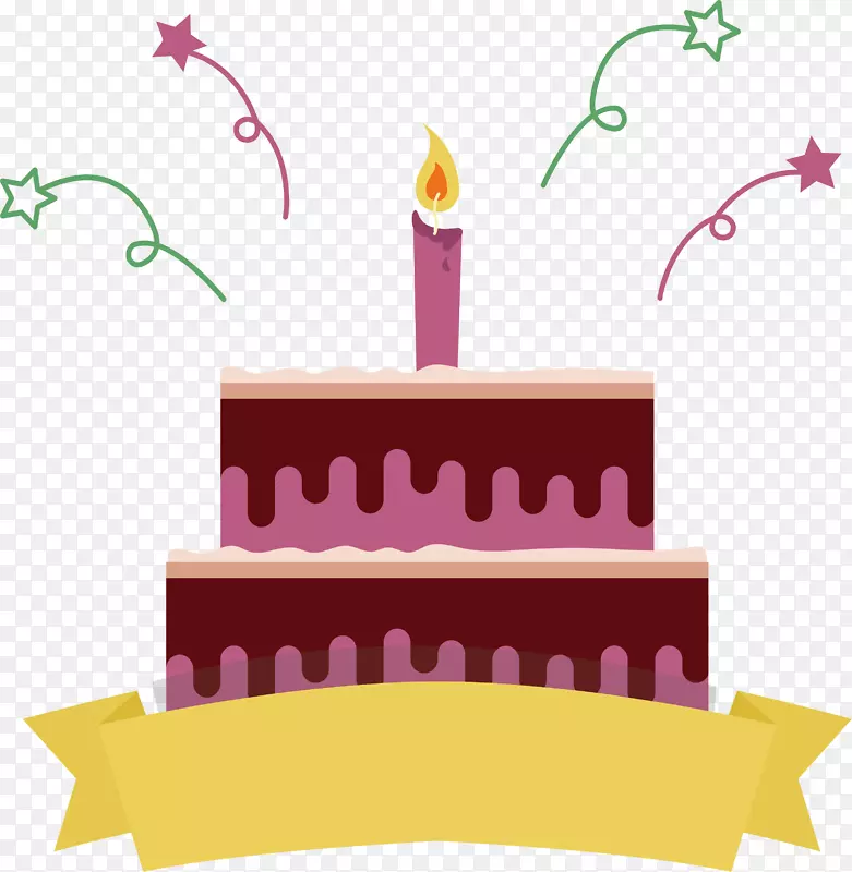 生日蛋糕巧克力蛋糕剪贴画-可爱的生日蛋糕