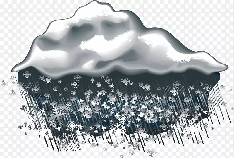天气雨雪混合图标-雨雪天气图标