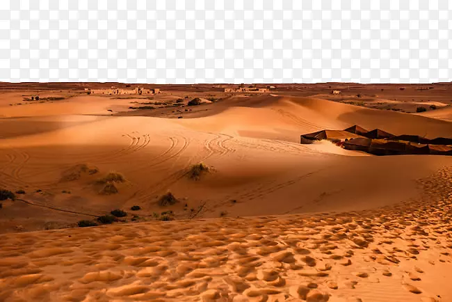 摩洛哥撒哈拉erg chigaga沙丘景观-沙漠村图片