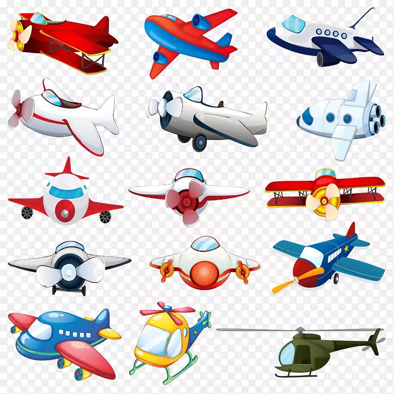 飞机固定翼飞机直升机-卡通玩具飞机图像