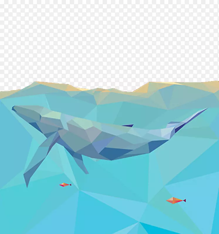 海豚几何图形蓝鲸-几何图形蓝鲸
