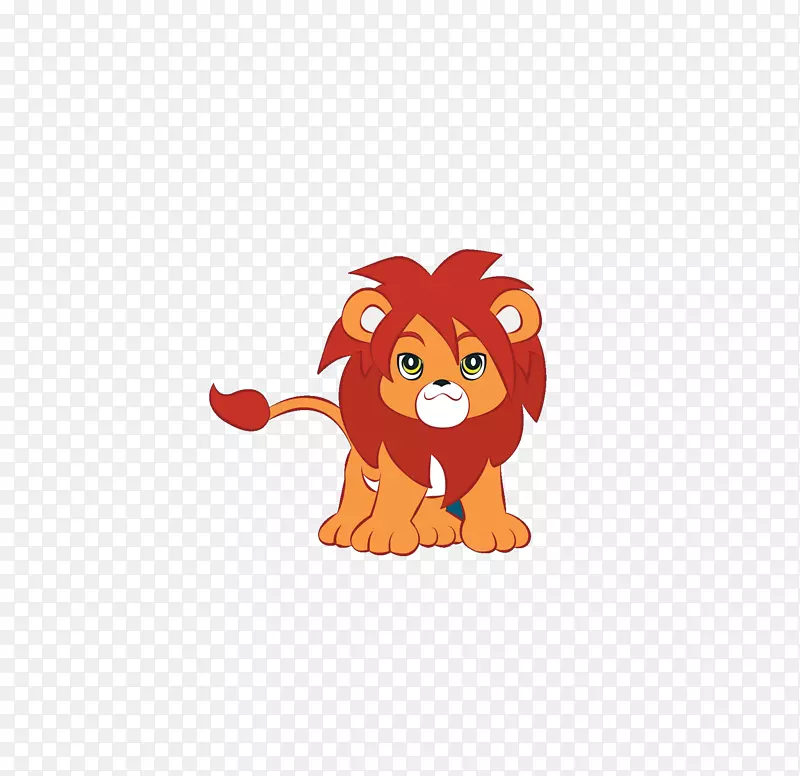 狮子虎卡通剪辑艺术-可爱的小狮子
