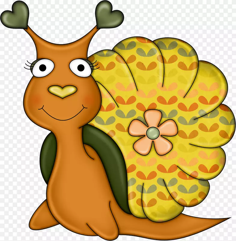 蜗牛动物插图-创造性棕色蜗牛