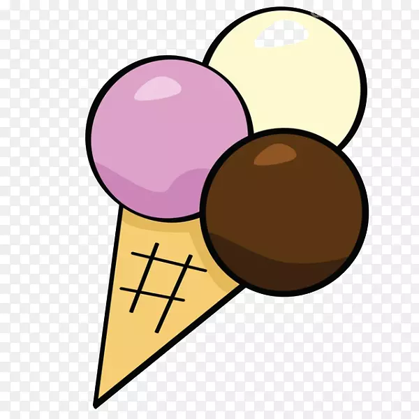 冰淇淋筒巧克力冰淇淋-卡通冰淇淋