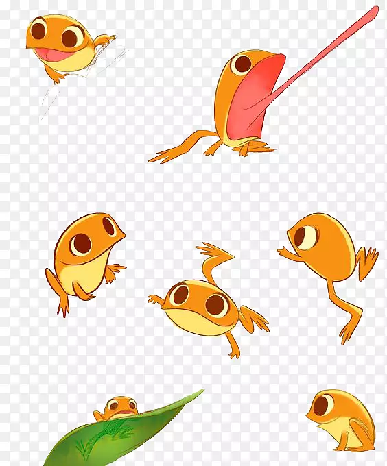 青蛙绘图插图-黄色青蛙