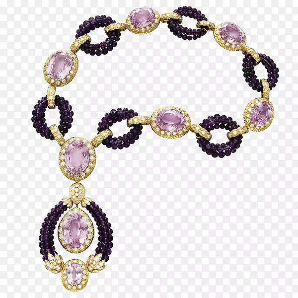 珠宝项链，宝石，面包车，Arpels，tayloru2013burton钻石-玫瑰石英项链