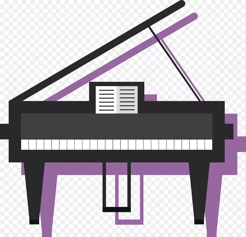 钢琴音乐键盘卡通绘图卡通钢琴图标