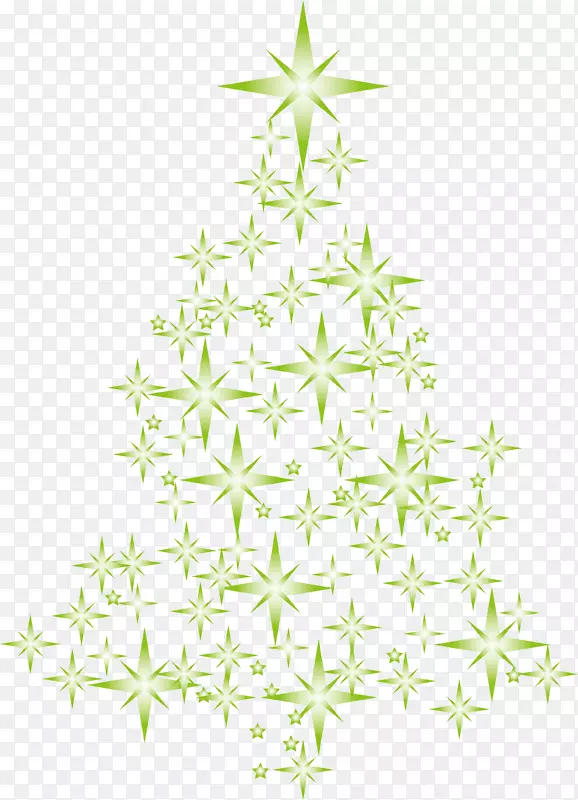 圣诞树水彩画-创意明星圣诞树