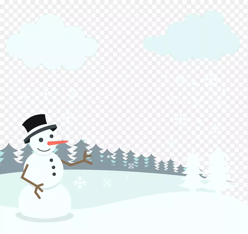 雪人冬季景观-雪白圣诞雪人载体材料