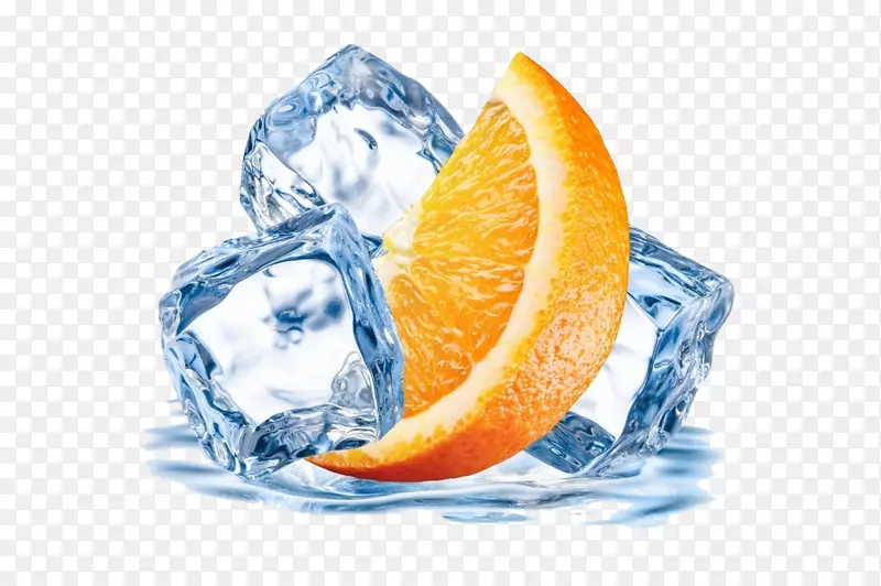 橙汁冰块-橙子和冰块