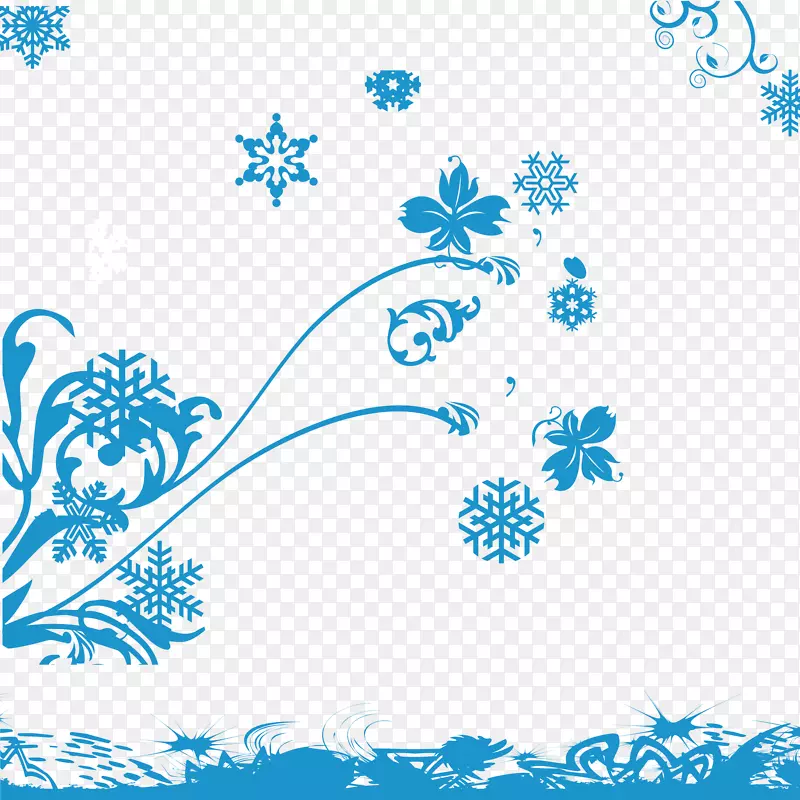 雪花图形设计雪花背景元素材料