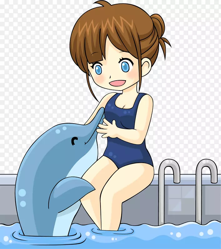 海豚插图.手绘海豚