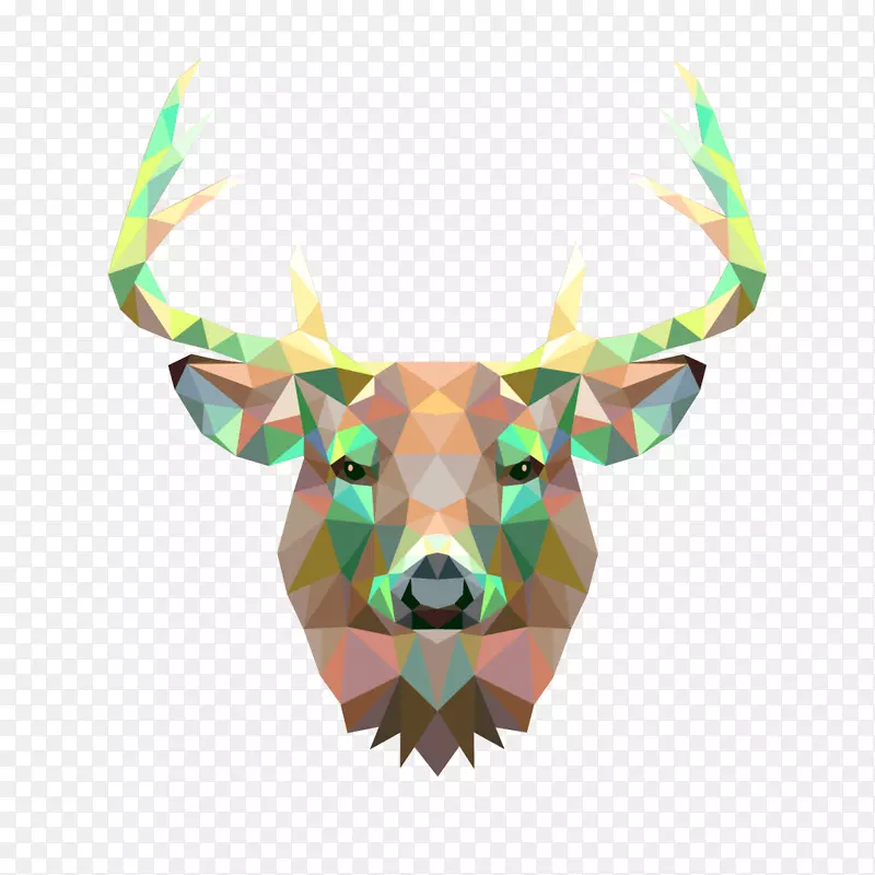 鹿版画艺术动物壁饰鹿