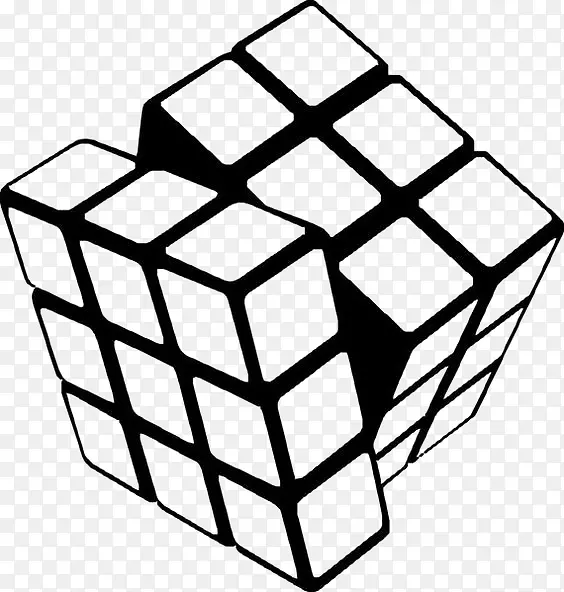 魔方立方体着色书v-立方体6剪贴画-魔方立方体