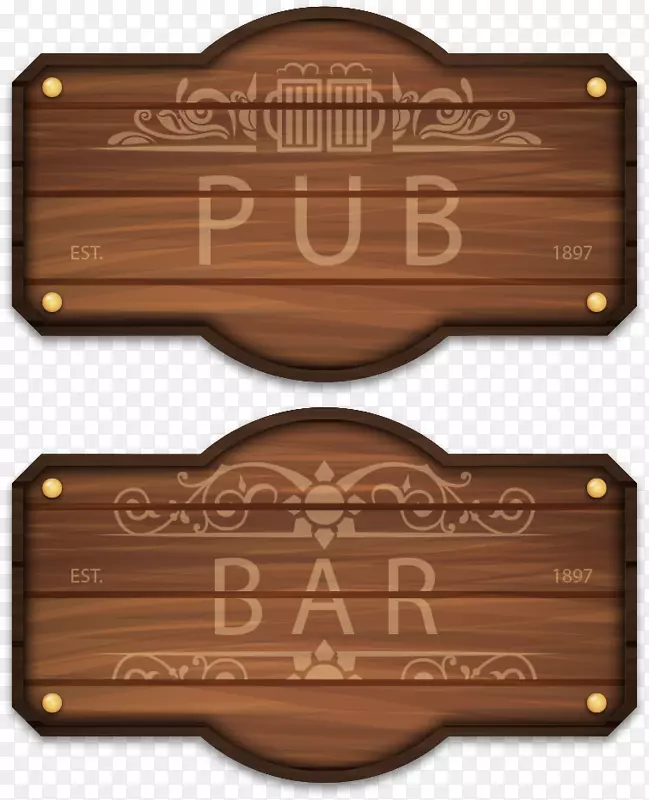 酒吧木条剪贴画.木标志