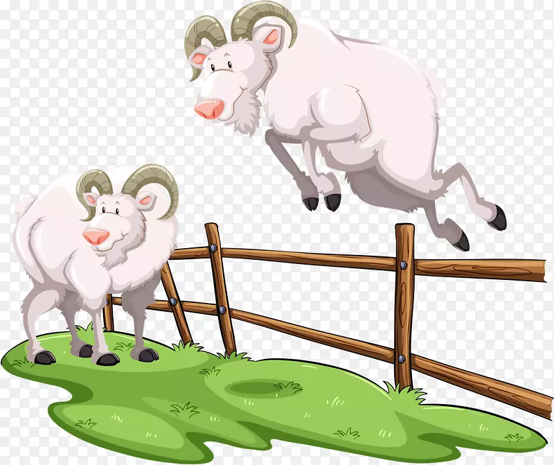 山羊-免费剪贴画-跨栏山羊