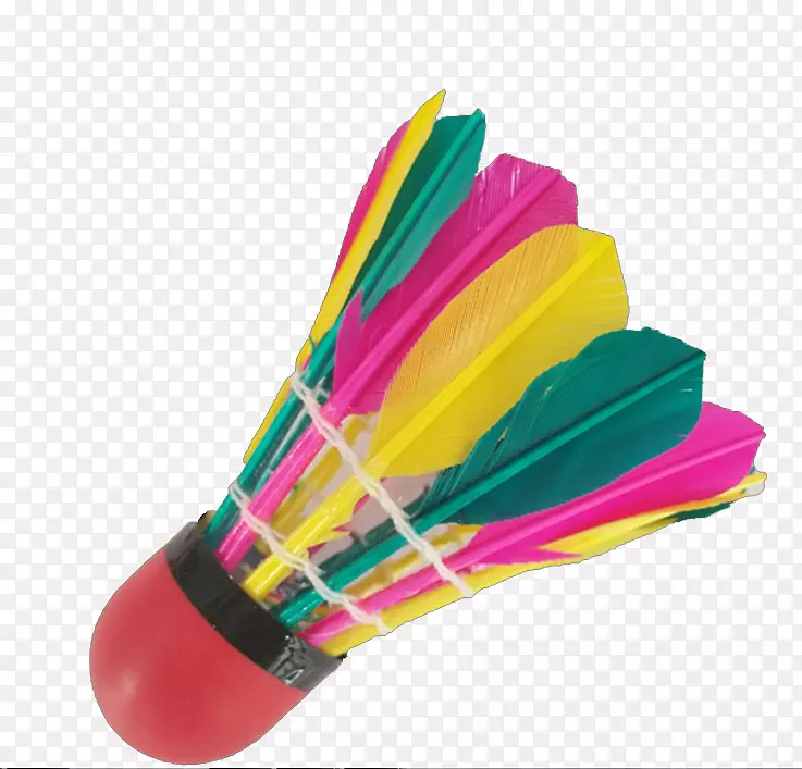 羽毛球水彩画-彩色羽毛球