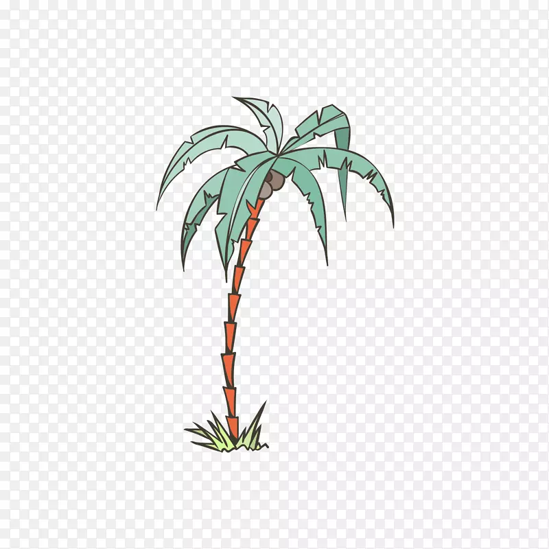 槟榔科插图-红绿椰子树