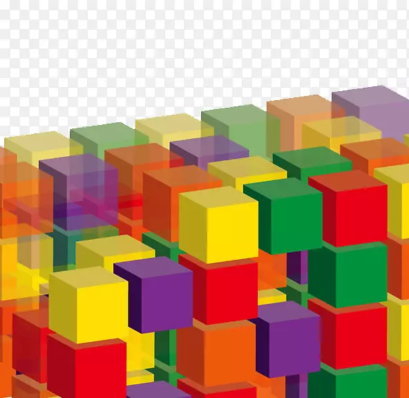 立方体颜色几何学三维立体着色立方体