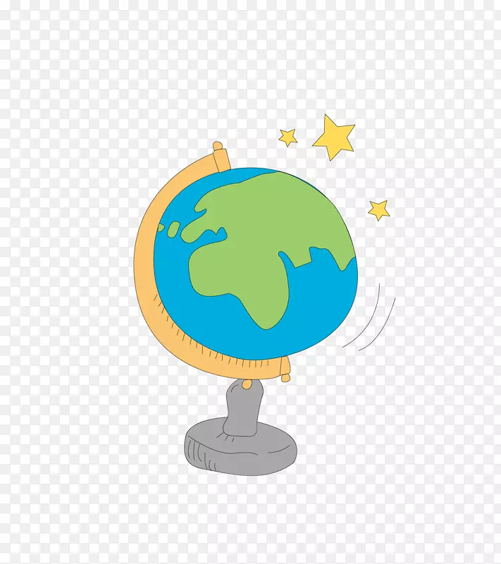 地球卡通插图-地球仪