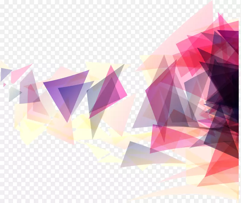 几何三角形几何形状-粉红三角形几何背景