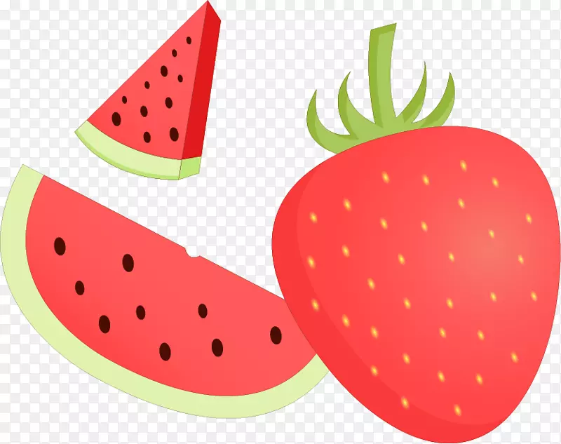 西瓜草莓Aedmaasikas-PNG草莓西瓜载体材料
