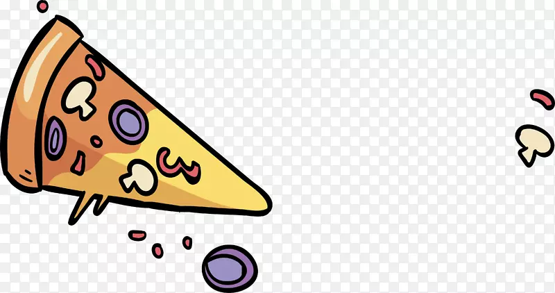 比萨饼火腿奶酪手绘美味比萨饼