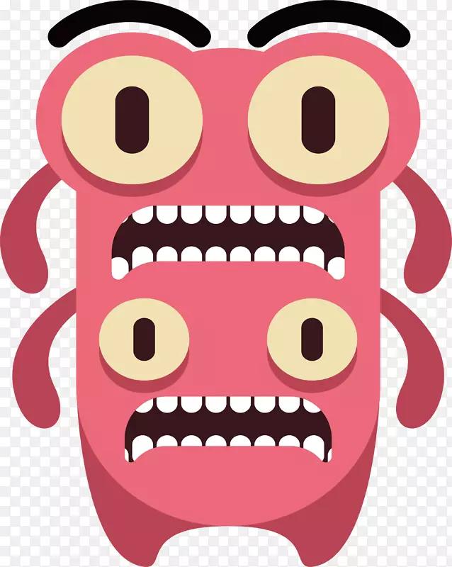 Adobe插画下载剪贴画-粉红双头怪物