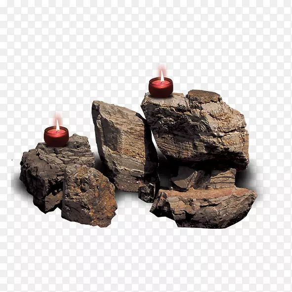 岩石下载-岩石上的红色蜡烛