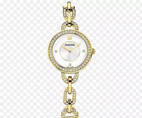 手表施华洛世奇g手镯瑞士制造的彩色黄金钻石手表