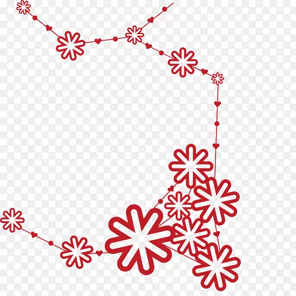 纸雪花-红雪花背景装饰