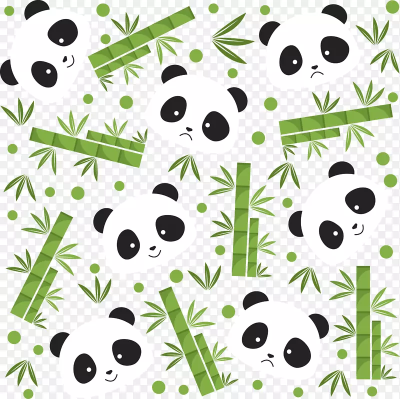 大熊猫有竹子图标-绿竹和熊猫