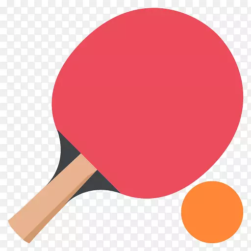 乒乓球网球拍表情符号-红色乒乓球球拍卡通